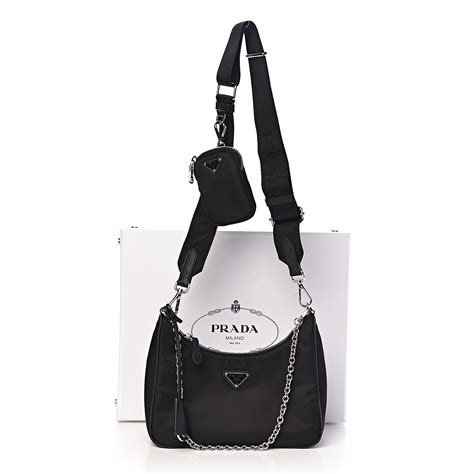 prada re-edition 2005 shoulder bag nylon black|prada nylon backpacks.